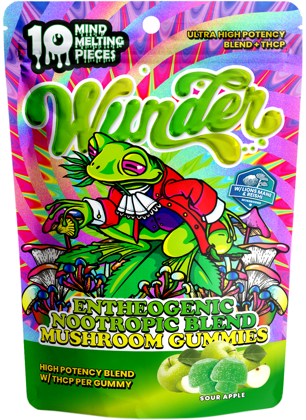 Wunder Ultra High Potency Blend Entheogenic Nootropic Blend Mushroom Gummies 10 pack plus THC-P THCP