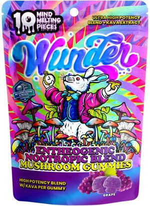 Wunder Ultra High Potency Blend Entheogenic Nootropic Blend Mushroom Gummies 12000mg Kava